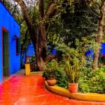COYOACAN, MEXICO – OCT 28, 2016: Blue House (La Casa Azul), historic house and art museum dedicated to the life and work of Mexican artist Frida Kahlo